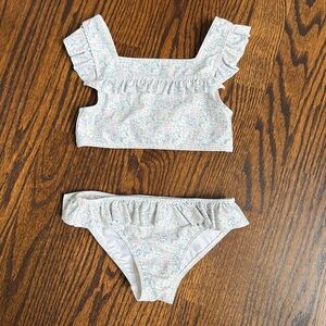Minnow Floral Ruffle Girls Bikini Set Size 7/8